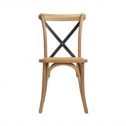 Wood Natural X Cross Back Chair