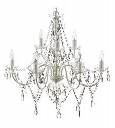 9 Light Crystal White Chandelier