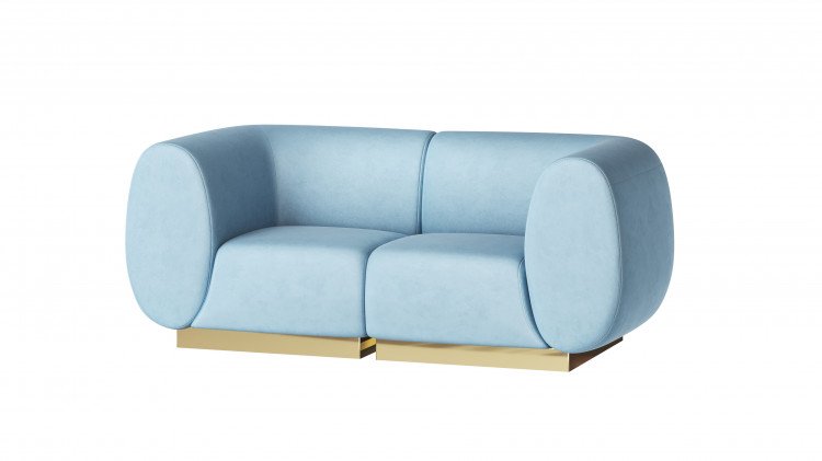 Colette Loveseat - Rain Velvet