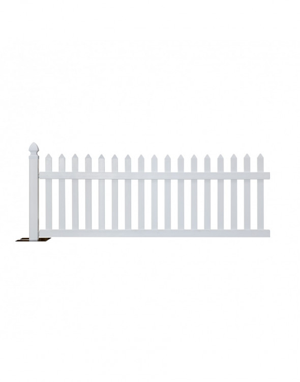 Portable Vinyl White Picket Fence 10'