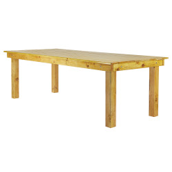 A120Rental 10 1735582524 Honey Farm Table with Wood Legs 8' X 42''