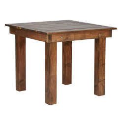 Brown Farm Table with Wood Legs 36 X 36