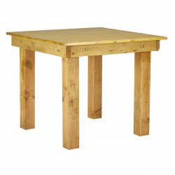 Honey Farm Table with Wood Legs 36 X 36