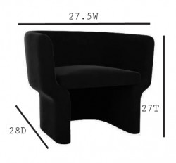 Cachet Club Chair - Black Velvet