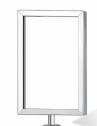 Stanchion Sign Holder, Silver 12X8 3/4