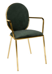 Gold Dora Chair WITH Arms Hunter Green