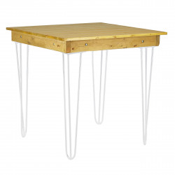 Farm Table with White Hairpin Legs 36 X 36