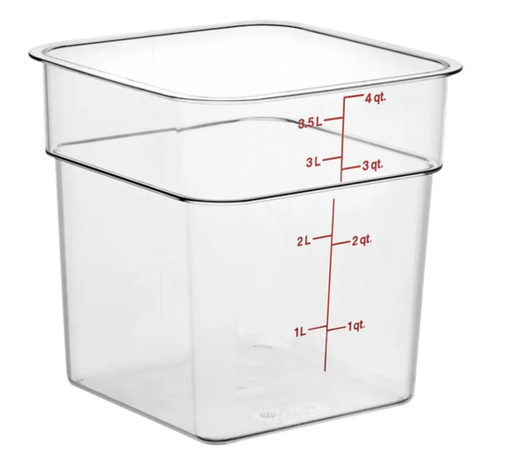 CAMBRO 4 Qt. Clear Square Polycarbonate
