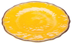 Winco 11″Dia Melamine Hammered Plate, Yellow Round Serving Platter, Luzia Collection Dinner Plates