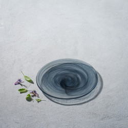 Cloudy Black Glass 8.5 Salad Plate (12 Pcs)