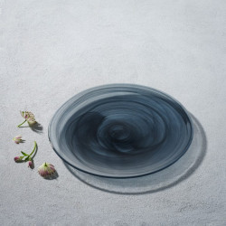 Cloudy Black Glass 11 Salad Plate (12 Pcs)