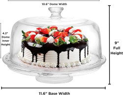 cake20stand202 1764887384 Acrylic Cake Stand with Dome Lid Multifunctional Extra Large (12")