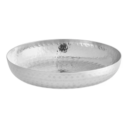 Round Silver Hammered Aluminum Seafood Tray 12