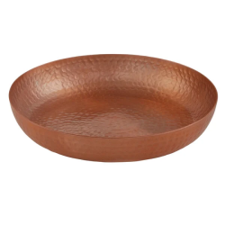 Round Copper Hammered Aluminum Seafood Tray 12