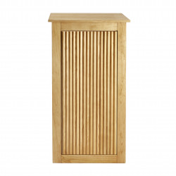 Natural Wood Ribbed Fluted Pedestal
