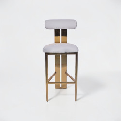 Atarah Barstool Chair - White Velvet Atarah Barstool Chair - White Velvet
